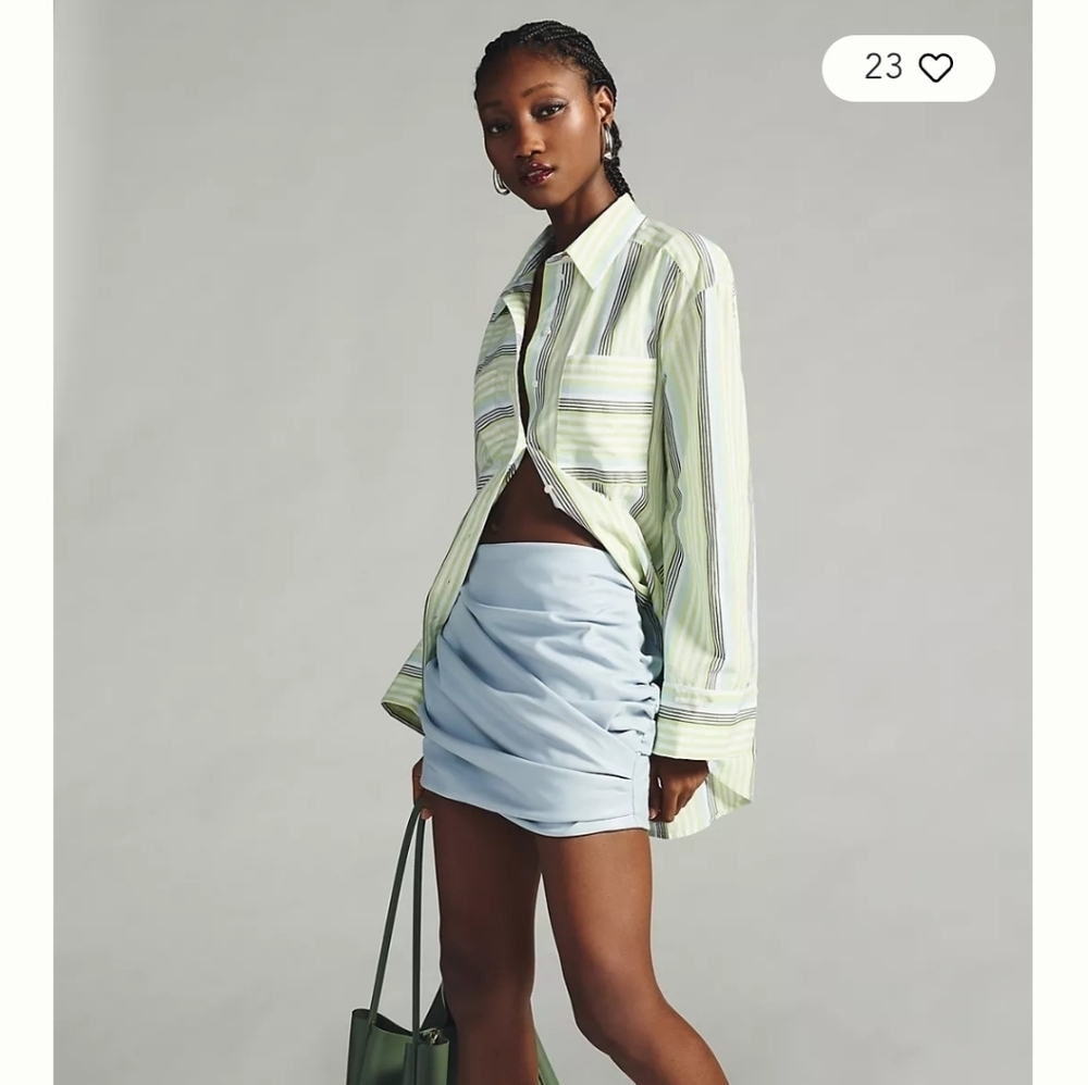 Lamarque NWTs Astrid Ruched Faux Leather Skirt